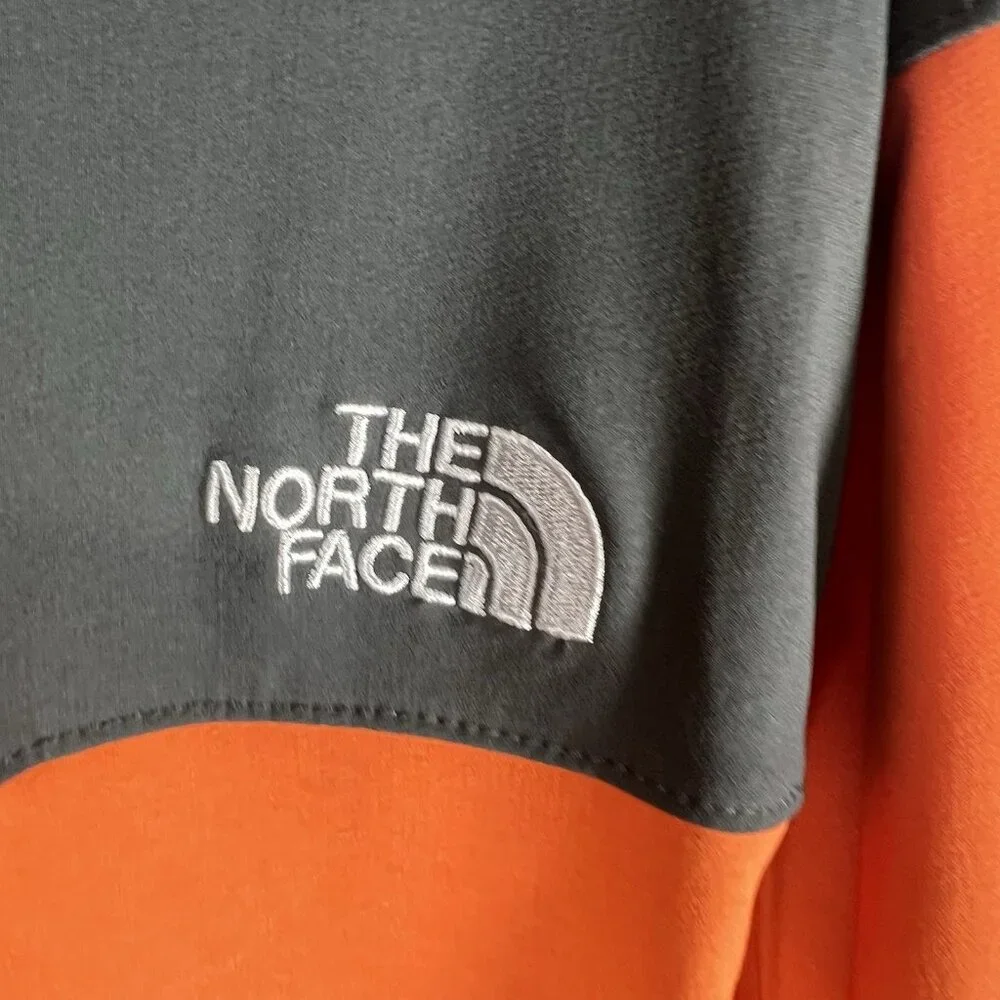 The North Face Softshell Full Zip Jacket Size medium Orange Dark Grey Outdoor